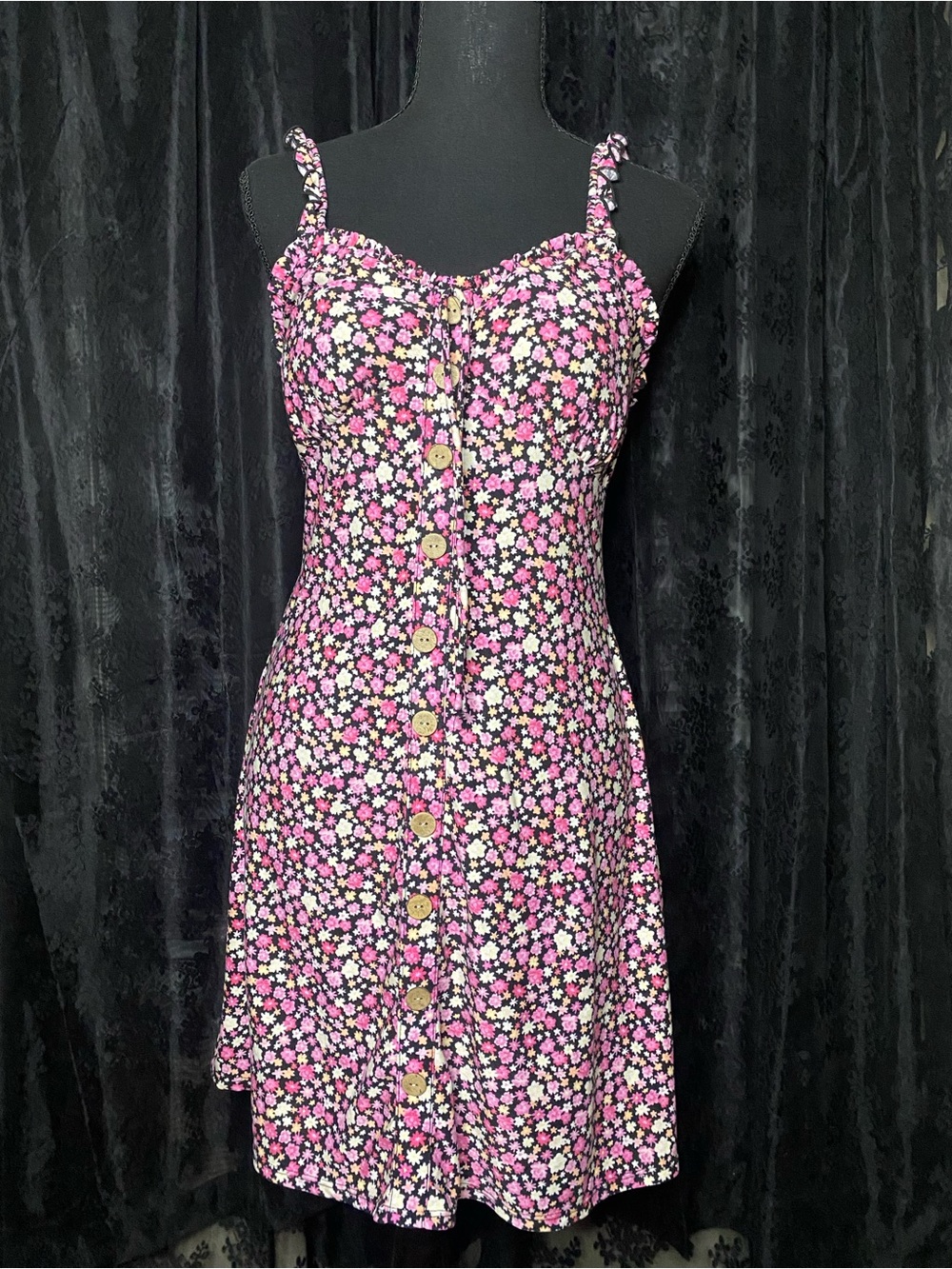Preppy Hippie Indie Boho Bohemian Floral Pink Dress